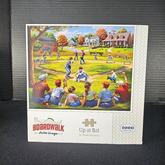 Brand New Boardwalk Puzzle Co "Up At Bat" One Thousand Pieces by Parker Hinckley - Picture 1 of 9